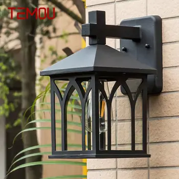 TEMOU Outdoor Black Light светодиодные ретро настенные бра, классические водонепроницаемые лампы для украшения домашнего балкона
