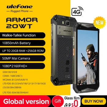 Ulefone Armor 20WT Прочный Водонепроницаемый смартфон Walkie-Talkie 10850 мАч Мобильные Телефоны 20 ГБ + 256 ГБ Android Телефон Глобальной версии