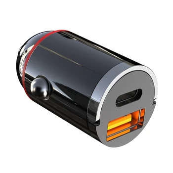USB & PD30W/65W Type-C Двухпортовая Розетка 12 В-24 В Автомобильный Адаптер Для зарядки Автомобильное Быстрое Зарядное Устройство для Мобильного телефона, Планшета-Dashcam AXFY