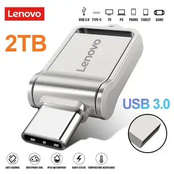 USB Флэш-накопитель Lenovo 2 ТБ Двойного Назначения OTG С Двойной Флэш-памятью Портативный Флеш-накопитель Usb 3.0 Type-C Интерфейс Высокоскоростная Передача Файлов