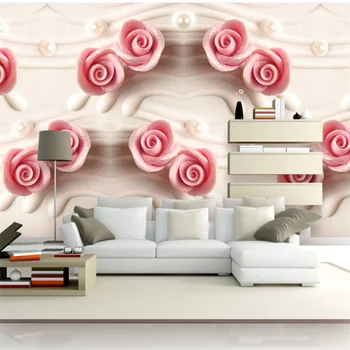wellyu Изготовленная на заказ крупномасштабная фреска высокого класса 3D трехмерный розовый фон для телевизора гостиная спальня фоновые обои
