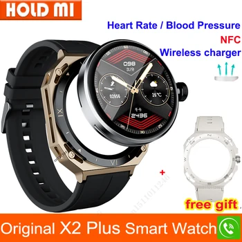 X2 Plus Смарт-часы Мужские Bluetooth Вызов Беспроводная зарядка Спортивный Фитнес-трекер Частота сердечных сокращений Кровяное давление Smartwatch Android Ios