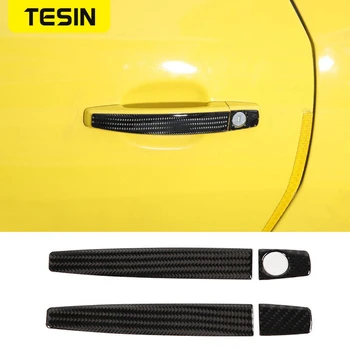 Автомобильные наклейки TESIN для Chevy Camaro Наклейки для наружной дверной ручки автомобиля, аксессуары для Chevy Camaro 2012-2015