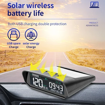 Автомобильный GPS X100 Цифровой Многофункциональный Автомобильный Головной Дисплей На Солнечной Батарее USB Новый Универсальный Автомобильный Головной Дисплей GPS Автомобильная Электроника