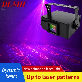 Анимация DLMH 4D, лазерный луч, светодиодный фонарик, сценическая лампа с голосовым управлением, пульт дистанционного управления для KTV Bar