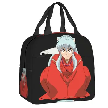 Аниме Демоническое кимоно Inuyasha, сумка для ланча, женский термохолодильник, теплый изолированный ланч-бокс для детей, школьные Рабочие сумки для пикника, сумки для еды