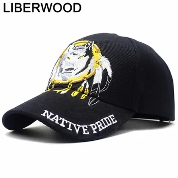 Бейсболка с вышивкой LIBERWOOD Native Pride Wolf, Тактическая Мужская Женская шляпа для папы, Повседневная Новинка