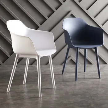 Белые обеденные стулья в скандинавском стиле, пластиковые пляжные сверхлегкие банкетные стулья, Милая минималистичная гостиная, салон Fauteuil, Предметы первой необходимости