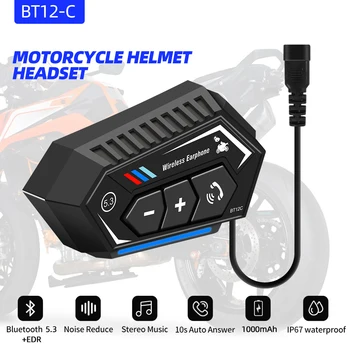 Беспроводной шлем-гарнитура Bluetooth 5.3, комплект для громкой связи, мотоциклетные водонепроницаемые наушники, музыкальный MP3-плеер, динамик для Moto