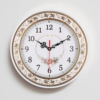 Бесшумные современные кварцевые настенные часы с цветочным дизайном, декоративные современные настенные часы для гостиной, 11-дюймовые простые не тикающие цифровые часы