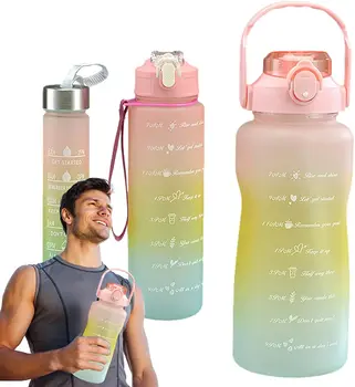 Бутылка для воды с измерениями - напоминание о бутылке для питья большой емкости, бутылки с прохладительной водой для фитнеса и активного отдыха
