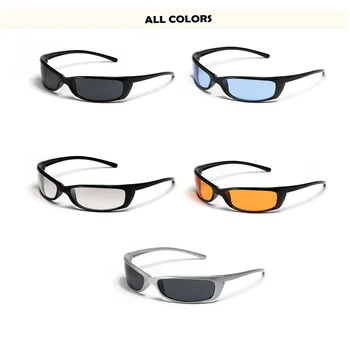 Велосипедные солнцезащитные очки, мужские и женские солнцезащитные очки, спортивные разноцветные очки, Функциональные солнцезащитные очки Millennium Silver Y2K