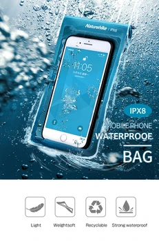Водонепроницаемая сумка для мобильного телефона Naturehike, сумка высокой четкости, 40-метровый чехол для телефона с герметичной мембраной, сенсорный IPX8 для менее чем 7 дюймов