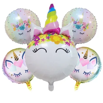 Воздушные шары из фольги с единорогом, мультяшные животные, баллон, сделай САМ, лошадка, воздушные шары, украшения для вечеринки по случаю Дня рождения, детский воздушный шар для вечеринки с единорогом