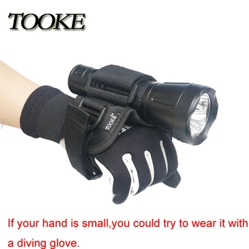 Возьмите прочный держатель для фонаря, мягкую перчатку, мягкое крепление для рук для подводного плавания, подводный светодиодный фонарик-факел