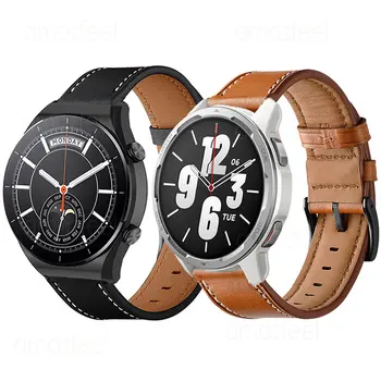 Высококачественный кожаный ремешок для Xiaomi Watch S1 Active s2 4246 мм Аксессуары для часов Браслеты для Mi Watch Color 2 Спортивный ремень