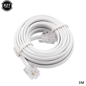 Горячая продажа модульных телефонных кабелей RJ11 6P2C, провод белого удлиненного кабеля
