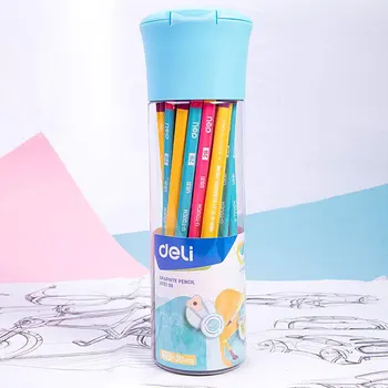 Графитовые карандаши Deli для школы, 1 бочка (30ШТ), HB /2B, Милый набор карандашей для рисования, карандаши для детей