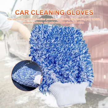 Двусторонние коралловые флисовые большие утолщенные плюшевые перчатки для автомойки из микрофибры, впитывающие чистящие перчатки для автомойки, перчатки для мойки