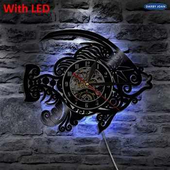 Декоративная настенная лампа Золотая Рыбка с изменяющим цвет черным светом Настенные часы ручной работы Уникальная идея подарка для лучших Друзей