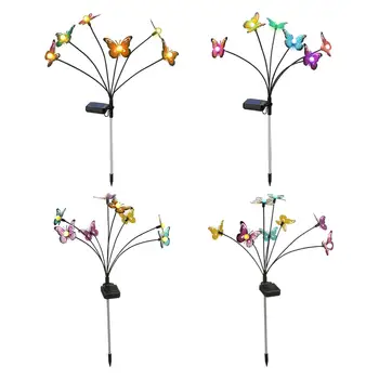 Декоративный светильник-бабочка, уличные ландшафтные солнечные фонари для сада