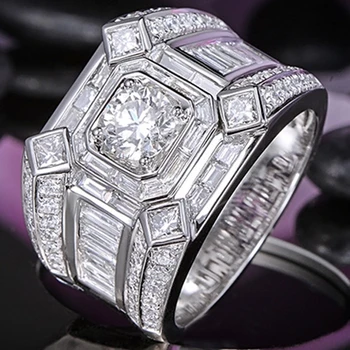 Деловое мужское модное Роскошное Блестящее кольцо для свадьбы, помолвки, ювелирного подарка