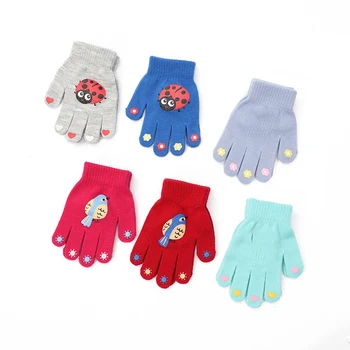 Детские Милые перчатки с животными, Зимние Варежки для мальчиков и девочек, детские Теплые перчатки для пальцев