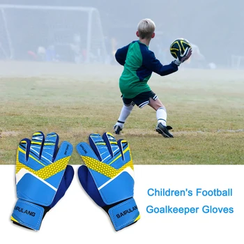 Детские футбольные вратарские перчатки, противоударные футбольные тренировочные перчатки из полиуретана, износостойкие, регулируемые эластичные для занятий спортом на открытом воздухе
