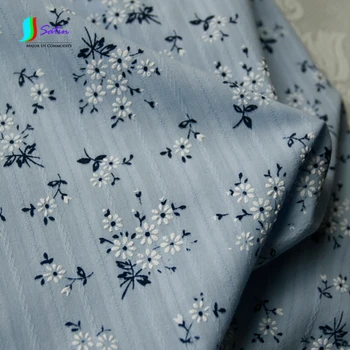Детское платье-рубашка хорошего качества, платье-чонсам, ткань в синюю полоску и белый цветок, S1604L