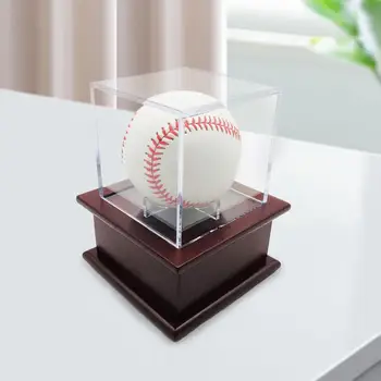 Дисплей для мячей с кронштейном, Пылезащитная защита, хранение бейсбола, Прозрачная витрина для коллекционных игрушек, бейсбольный мяч официального размера