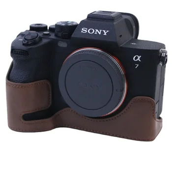 Для Sony ILCE-7IV Сумка для камеры из искусственной кожи Защитный наполовину чехол для Sony A7M4 A1 A7R5 Нижняя Базовая крышка A7S3 Оболочка для Sony A7R5 M4