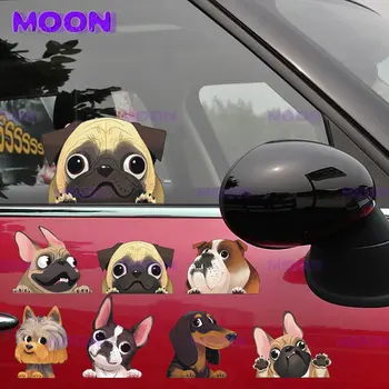 Для автомобильных стекол Автомобильные наклейки Виниловые наклейки с милой собачкой Креативные наклейки на лобовое стекло в стиле забавной собачки