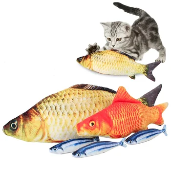 Домашнее животное Мягкая Плюшевая игрушка для кошек в форме 3D Рыбы Интерактивные Подарки Рыба Игрушки из кошачьей мяты Мягкая Подушка Кукла Имитация Рыбы Играющая Игрушка для домашних животных
