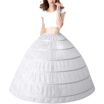 Женская юбка с 6 обручами, нижние юбки с кринолином, слипы длиной до пола для свадебного платья 2023 г.
