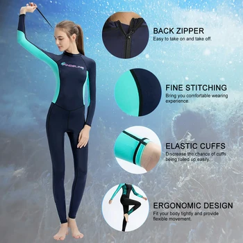 Женский быстросохнущий гидрокостюм, цельный купальник с длинными рукавами для летних водных видов спорта