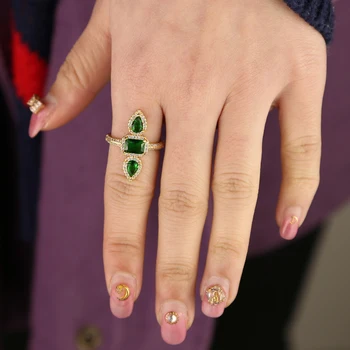женское коктейльное кольцо cz с кубическим цирконием для помолвки Модные женские великолепные длинные кольца