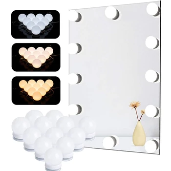 Зеркало для макияжа Светодиодные лампочки Туалетные столики USB 12V Освещение туалетного столика в ванной с регулируемой яркостью Светодиодная туалетная лампа для зеркала