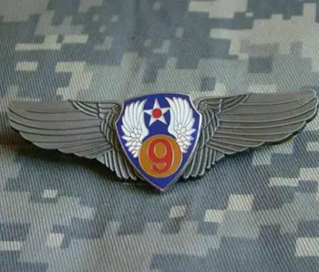 . Значок военного крыла 9-го боевого командования ВВС США, металлическая булавка