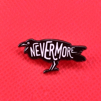 Значок ворона Nevermore Эдгар Аллан По литература, украшения с книжным червем