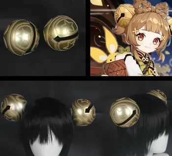 Игра Genshin Impact Yaoyao yao yao Головной убор Золотой колокольчик Заколка для волос, аксессуар для волос, реквизит для косплея