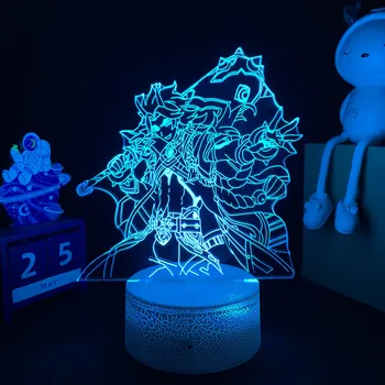 Игровой 3D ночник Genshin Impact Arataki Itto, фигурка для декора детской спальни, подарок ребенку-геймеру на день рождения, настольная лампа для изменения цвета.