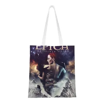 Изготовленная на заказ неоклассическая металлическая рок-группа Epicas холщовая сумка для покупок, женские моющиеся сумки для покупок с продуктами