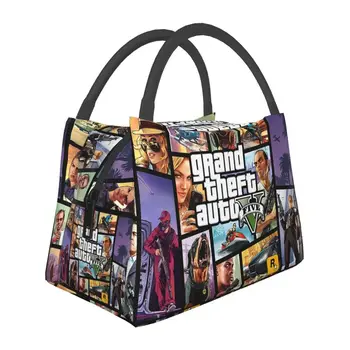 Изготовленная на заказ сумка для ланча GTA Grand Theft Auto, женский холодильник, теплый изолированный ланч-бокс для пикника, кемпинга, работы, путешествий