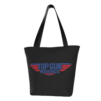 Изготовленная на заказ Холщовая сумка для покупок Top Gun Maverick Для женщин, перерабатывающих продукты, сумки для покупок из фильма Тома Круза