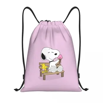 Изготовленный на Заказ Woodstock Dog Manga Drawstring Bag для Покупок Рюкзаки Для Йоги Мужчины Женщины Спортивный Рюкзак Для Спортзала