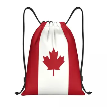 Изготовленный на заказ флаг Канады Сумка на шнурке для покупок Рюкзаки для йоги Женские мужские Патриотические Спортивные сумки для спортзала