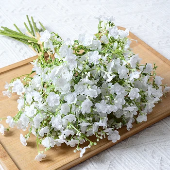 Искусственная гипсофила с 42 головками, Бело-розовые искусственные растения, цветы, цветочный букет Babysbreath Для оформления свадебной вечеринки, домашнего декора