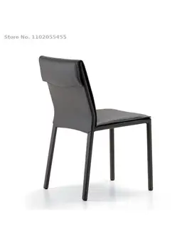 Итальянский минималистичный обеденный стул, дизайнерский стул для макияжа, стул для домашнего ресторана, стул со спинкой, роскошное кожаное кресло для учебы в скандинавском стиле