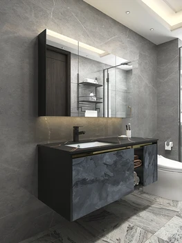 Итальянский роскошный шкаф для ванной комнаты комбинированный умывальник интеллектуальный современный простой умывальник