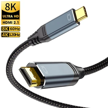Кабель USB C-HDMI 8K 60Hz 4K 120Hz Type C HDMI 2.1 Кабели, Совместимые С HDMI, Адаптер-Конвертер Thunderbolt 3 4 Для Ноутбука Macbook